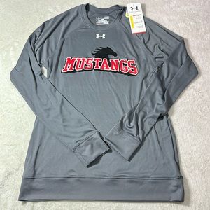 Under Armour Women’s Mustangs Long Sleeve Gray Heat Gear Shirt Size Small